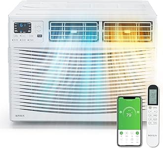 23200 BTU Window Air Conditioner with Heat, Window AC Unit & Heater Combo with APP & Voice Smart Control, Timer Function & Easy Installation Kit, Work with Alexa/Google Assistant, 208/230V