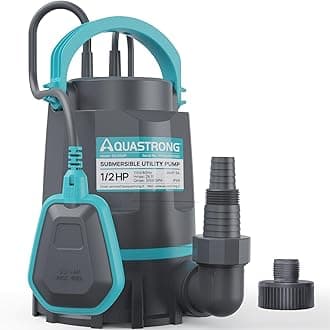 Aquastrong 1/2 HP Utility Pump 3159 GPH Submersible Water Pump with Float Switch, Draining Flooded Basement, Pool, Hot Tub, Pond, Garden Irrigation, 10ft Cord