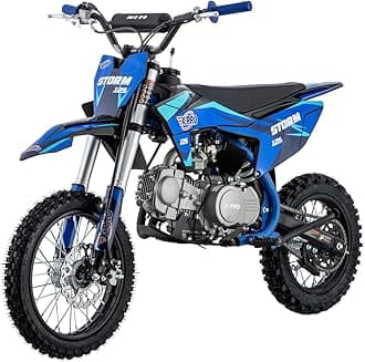 X-PRO Storm 125cc Zongshen Brand Engine Dirt Bike with 4-Speed Manual Transmission, Kick Start, Big 14"/12" Tires! (Blue)