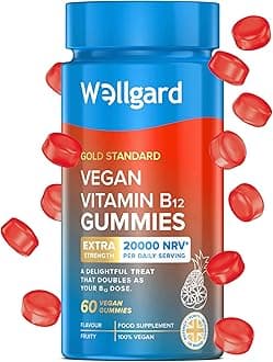 Wellgard Vegan Vitamin B12 Gummies – High Strength B12 Supplement for Energy & Immunity, UK Formulated B12 Gummies