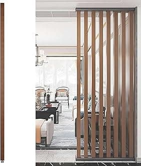 Wall Partition Room Divider Floor to Ceiling Wooden Slats - Freestanding Modern Wall Post Partition for Entrance Restaurant Office Decor Column - 70 to 230cm Tall Privacy Screens Post~/