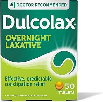 Stimulant Laxative Tablets, Predictable & Effective Constipation Relief, Relieves Straining & Bloating, Bisacodyl 5 mg, 50 Count