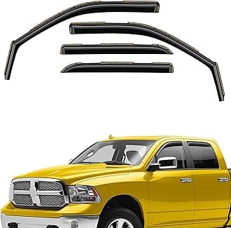Extra Durable Window Deflectors in-Channel Window Visors Rain Guards Fit for Dodge Ram 1500 2009-2018 Crew Cab, Sun Visors, Wind Vent for Shades, Exterior Car Accessories - 4pcs. AG0029