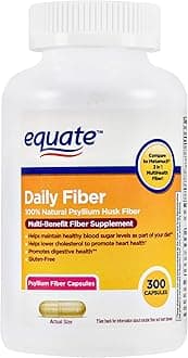 AWEHIRU Equate Daily Multi-Benefit Psyllium Fiber Capsules, 300 Ct
