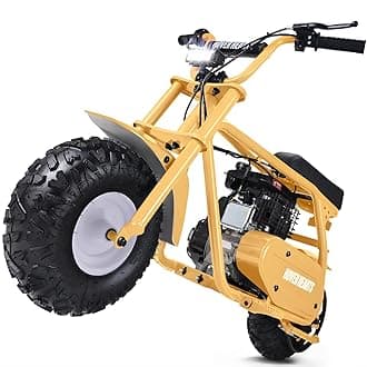 Mini Bike, Gas Dirt Bike, Minibike, Gas Powered Mini Bikes for Adults, 99cc-4 Stroke Pit Bike with Led Light, Min Dirtbike, Motorcycle Max Load 200 Lbs, Max Speed 28 Mph, Age13+ (Yellow)
