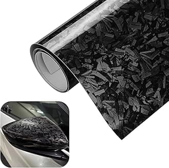 SOMUCH Gloss Forged Carbon Fiber Wrap, 1Ft x 3.5Ft DIY Decal Vinyl Wrap Roll, Self-Adhesive Film Sticker, Exterior Interior Accessories for Car SUV Truck and Motorcycle (Black)