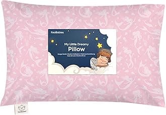 Toddler Pillow with Pillowcase - 13x18 My Little Dreamy Kids Travel Bed Pillows for Sleeping, Organic Cotton Small Pillowcase, Soft & Breathable, Machine Washable, Toddlers 2-5 years old (Mermaid)
