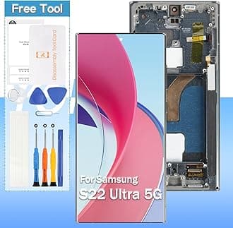 [for US Version] Yondista for Samsung Galaxy S22 Ultra 5G Screen Replacement 6.8" AMOLED SM-G908a, SM-S908u, SM-S908w LCD Display Touch Digitizer Assembly with Tools(Green with Frame)