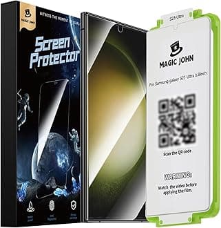 2 Pack Screen Protector for Samsung Galaxy S23 Ultra - Ceramic Film, Fingerprint ID Compatible, Easy Installation, Shock-Resistant, 3D Curved, Bubble Free