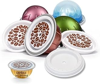 Reusable Lids For Vertuo, 4 Pcs Food Grade Silicon For Nespresso Reusable Pods Vertuo, Refillable Vertuo Pod,Compatible with Nespresso Vertuoline Capsule (No Capsule)