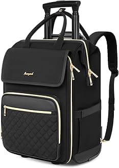 Arcoyard Rolling Backpack for Women, Travel Rolling Laptop Backpack with Wheels, Vertical & Horizontal Storage 2 In 1, Flip-Top Design, Water-Resistant Overnight College Underseat Carry on Luggage