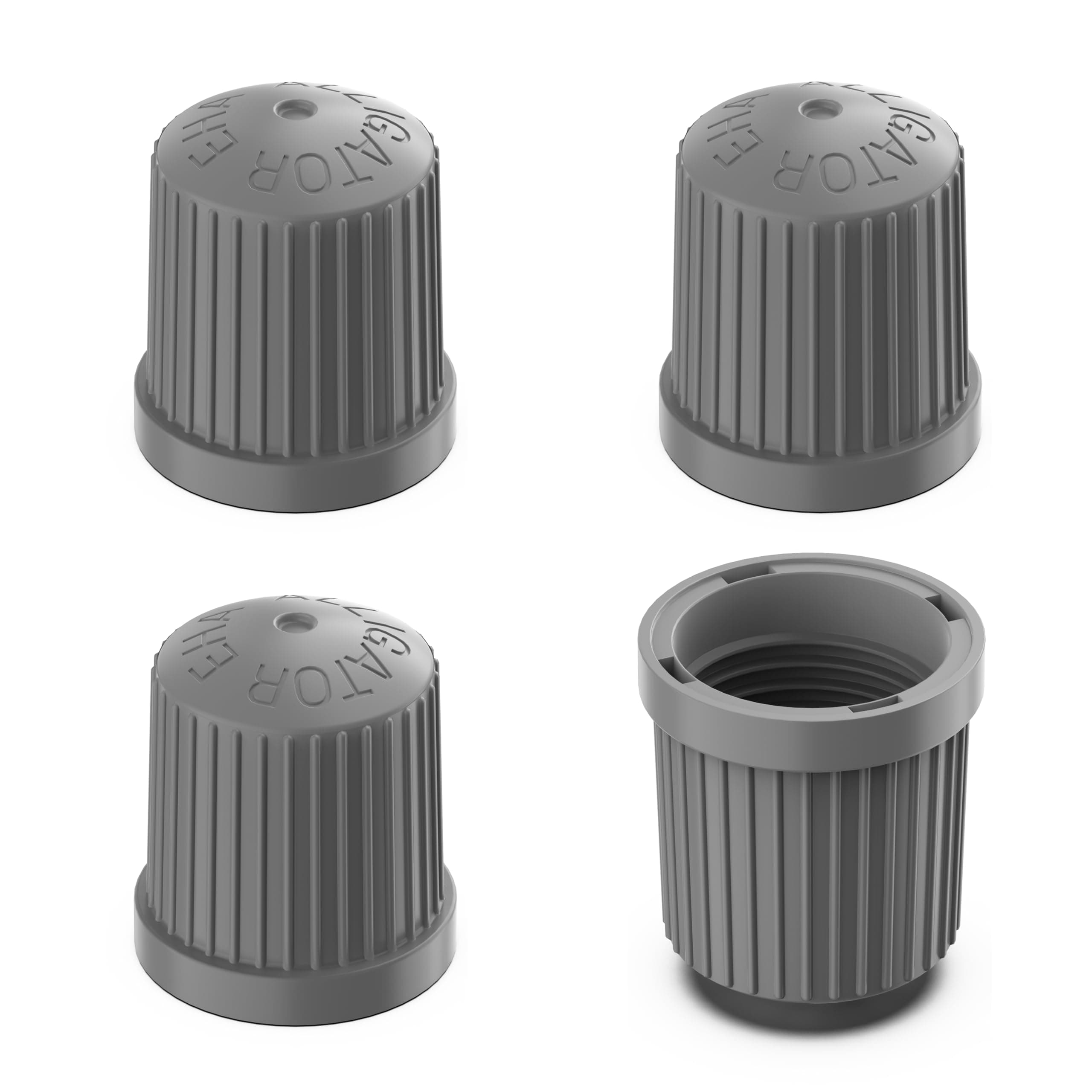 TPMS Tire Valve Caps (4-Pack) Alligator EHA Secure Air Pressure Gray Valve Stem Caps Compatible with Audi, BMW, Mercedes, Porsche, Tesla, VW & More (Made in Germany)