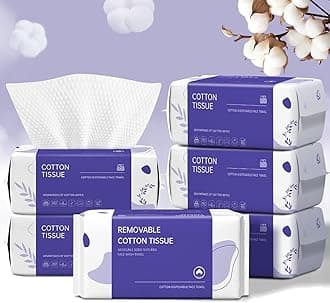 Disposable Face Towel 600 Count, Face Clean Towels, Soft Cotton Dry Wipes Facial Cloths Towelettes for Washing and Drying, Facial Tissue for Cleansing, Skincare and Makeup Remover