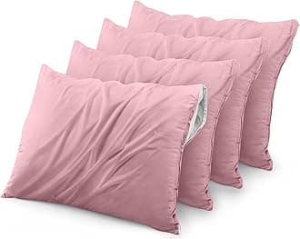 Utopia BeddingWaterproof Pillow Protectors Zippered (4 Pack, Pink) Standard Size, Bed Bug Proof Pillowcases, Pillow Encasement Covers 20 x 26 Inches