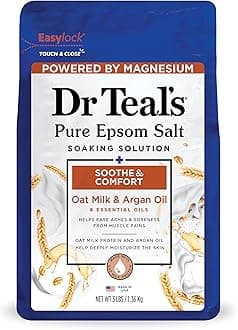 Dr teal's epsom bath salt, soothe & comfort with oat milk & argan oil 1.36kg