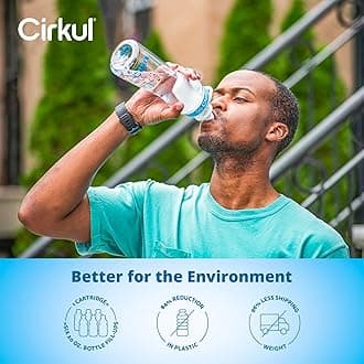 Cirkul 22oz. Quench on The Quad Bundle - BPA-Free Plastic Water Bottle Starter Kit w/ Lid & 21 Flavor Cartridges (LifeSip, GoSip & FitSip), Perfect for College Students