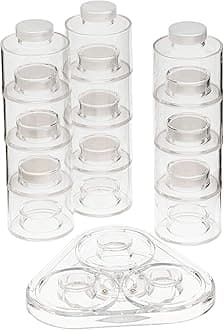 Ritmo 6 self-stacking spice bottles create highly colorful decorative storage space with minimum volume. Great space saving alternative to a spice rack. Spice Tower Carousel