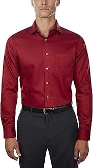 Men's Lux Sateen Fitted Solid Spread Collar Dress Shirt