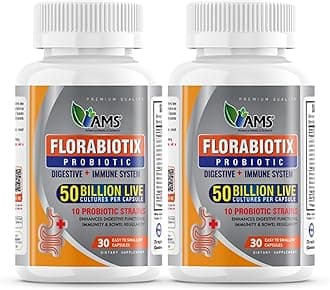 America Medic & Science Florabiotix Probiotic (60 Capsules) | Dietary Supplement for Men and Women| 50 Billion Live Cultures | 10 Probiotic Strains | Supports Digestive and Immune Health (Pack of 2)