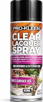 Pro-Kleen Clear Lacquer Spray - Protects and Seals - for Metal, Wood, Plastics & Ceramics - Fast Drying Formula for Interior and Exterior Surfaces - Clear, Durable & Flexible - (Matt, 1 x 400ml)