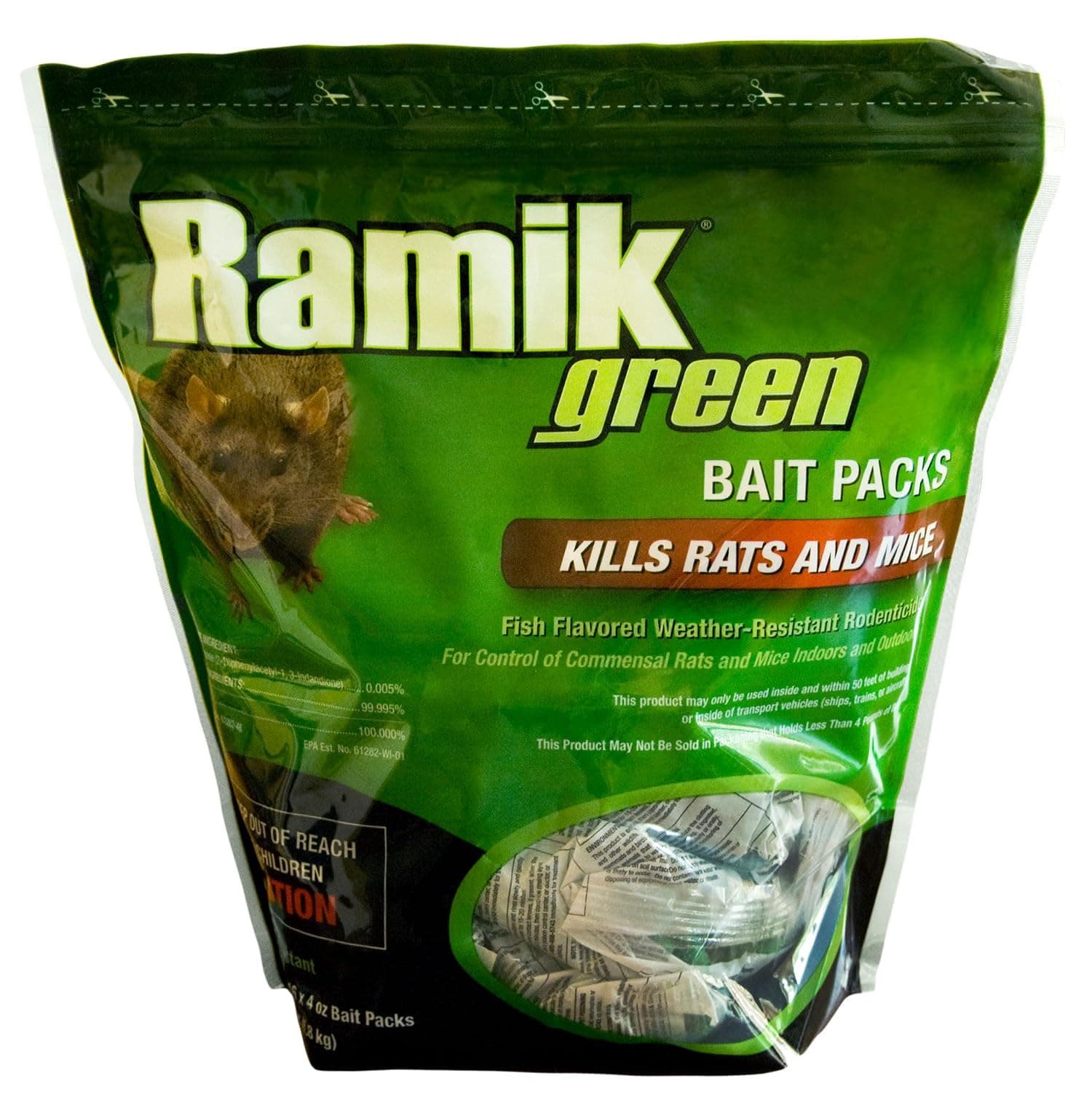 116341 Rat/mouse Killer Pouch, 4 Oz, 1.8 kg.