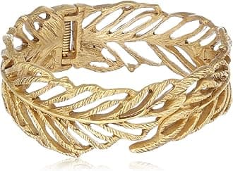 Estele24 Kt Gold Plated Fern Cuff Bracelet