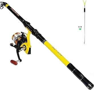 Richcat Fishing Poles and Reels Combo, Fishing Rod and Reel Kits for Adults Telescopic Fishing Rod Set Line Pre-spooled for Saltwaer Freshwater 6.9ft
