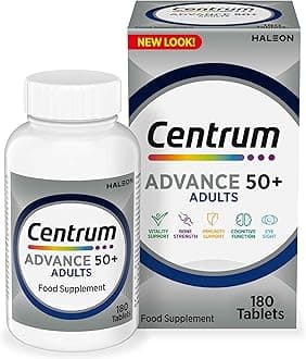 Centrum Advance 50+ Tablets Multivitamin & Mineral Supplements, with 24 essential nutrients, including vitamin D, C, Zinc, 180 ct
