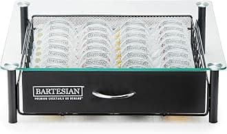 Cocktail Capsule Storage Drawer Organizer - Stylish Mixology Cocktails Drink Mixer Holder Dispenser - Home Bar Accessories for Cocktail Maker Machine - Holds Up to 36 Bartesian Capsules