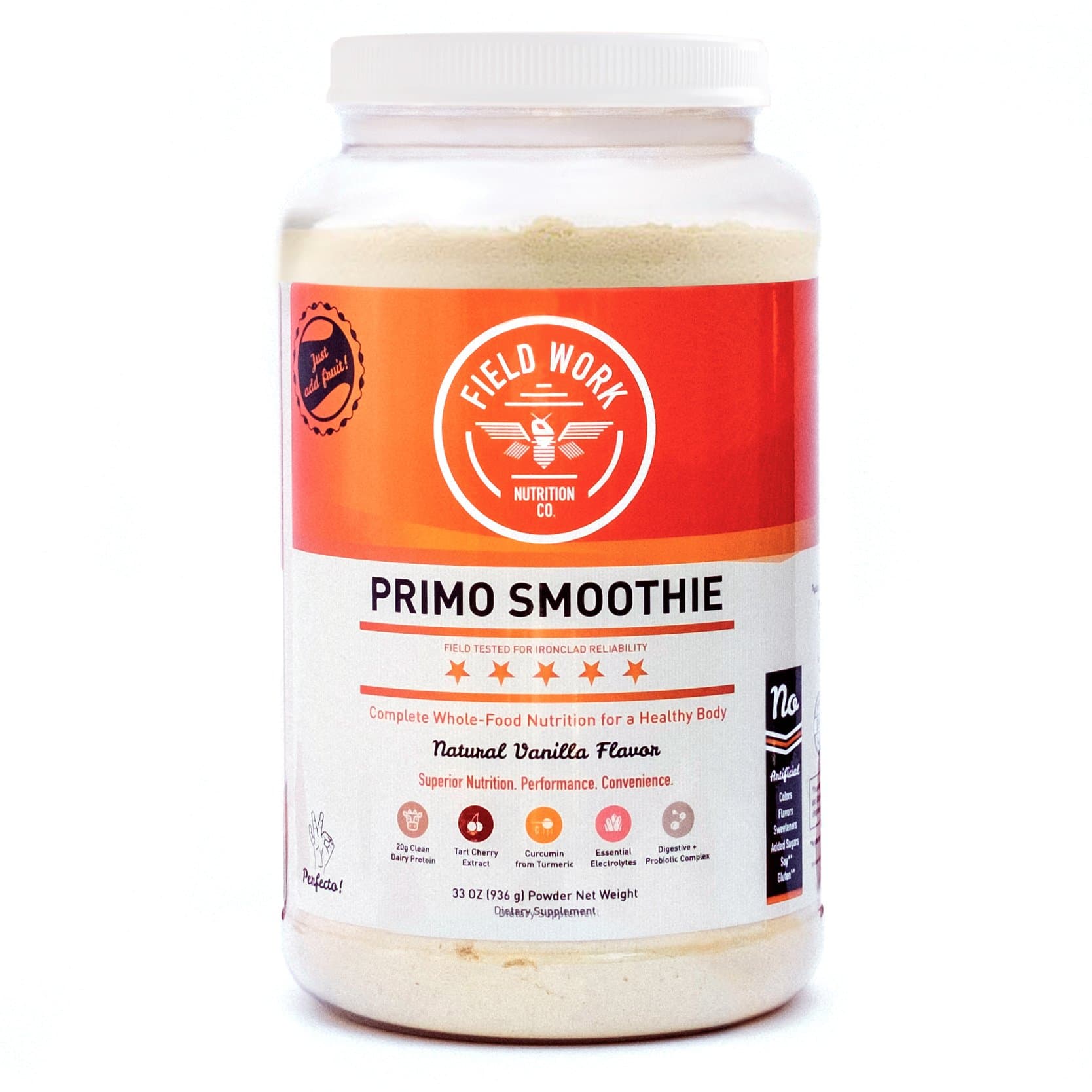 Co. Primo Smoothie Meal​ ​Replacement​ Shake ​with Grass Fed Whey​ ​Protein​:​ Real Food​ Protein Powder​ ​Smoothie​ ​Mix with Turmeric, Tart Cherry and Probiotics
