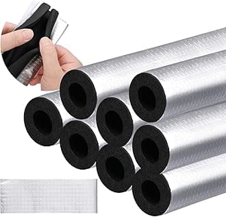 8 Pcs Self Adhesive Pipe Wrap Foam Tube, Antifreeze Heat Preservation for Winter Outside Pipes - 1.3 Ft x 1 in