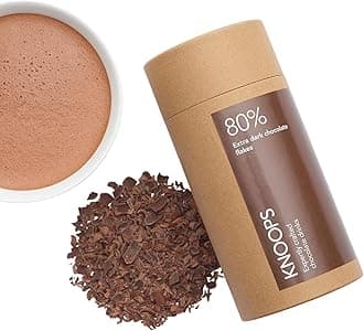 Dark Hot Chocolate Flakes, 80% Extra Dark Luxury Hot Drinking Chocolate, Delicious Cocoa Drink with Real Choc Flakes, All Natural Vegan Ingredients, 250 g, Equal to 8 Serving Sachets