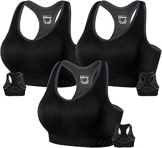 Racerback Sports Bras for Women - Padded Seamless Support Bra for Yoga Gym Workout Fitness