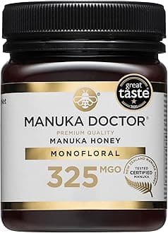 MGO 325+ Manuka Honey Monofloral, 100% Pure New Zealand Honey. Certified. Guaranteed. Raw. Non-GMO (8.75 oz)