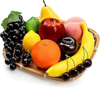 Lorigun Artificial Fruits Set for Decoration Fake Fruits Props,10 Kinds of Fruit (Total 12 Pcs)