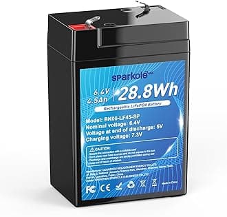6V 4.5Ah LiFePO4 Battery, Intelligent BMS Rechargeable Lithium Iron Phosphate Battery for Ride On Toys/Deer Feeder/Emergency Lighting/Solar Systems//Electronic Scales, 2000 Times Deep Cycles