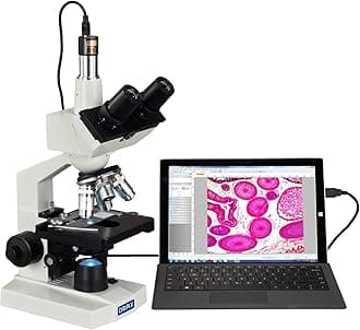 OMAX 40X-2500X Digital Lab Trinocular Compound LED Microscope with USB Digital Camera and Double Layer Mechanical Stage