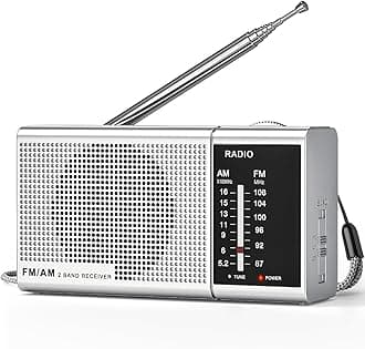 Goodes Portable AM FM Radio - Battery Operated Radio with Long Range Reception, Loud Speaker, Transistor Antenna & Headphone Jack for Home, Outdoor & Emergency