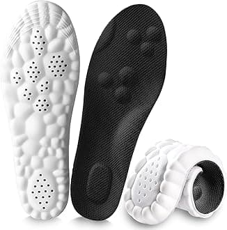 4D Cloud Insoles for Men and Women, Arch Support Insoles, Memory Foam Insoles, Shock Absorption and Cushioning Sports Shoe Insoles (Black, M (Men 7-8.5 / Women 8-9.5))
