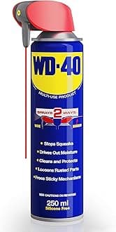 Multi Use Lubricant Spray 250ml, Wide and Narrow Smart Straw, Multipurpose WD40 Spray Lubricant for DIY Maintenance, Water Displacement, and Protection on Gears, Threads, and Hinges
