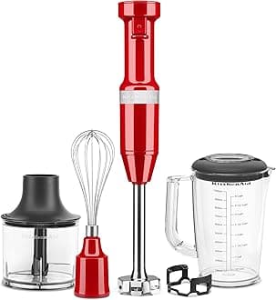 Variable Speed Corded Hand Blender with Accessories, Empire Red, KHBV83ER