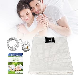 Grounding Bed Sheet, Grounding Mat Earthing UK with 10% Silver Fiber & 90% Organic Cotton, Natural Wellness and Healthy Earth Energy Mat (99×203cm), H3283093
