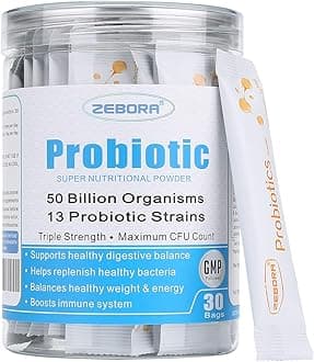Probiotics for Women, Men and Kids, Prebiotics and Probiotics Powder for Digestive and Immune Gut Health - Support Healthy-Respiratory-System Gluten Free and Non GMO, 30 Packets