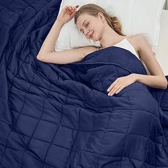 Navy Weighted Blanket for Adults (25lbs, 88"x104" Cal King) - Cooling and Breathable Heavy Blanket for 220-280lbs with Premium Glass Beads - Soft Thick Blankets for All-Season Sleeping Comfort