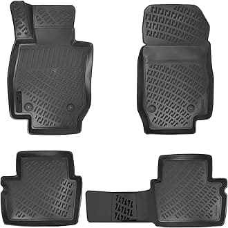 Mazda CX-3 2016-2021 Custom Fit Floor Mats Rubber 3D Car Mats Laser Measured Floor Liners All Weather Heavy Duty Waterproof Odorless Non-Slip TPE (Front & Rear, Black)