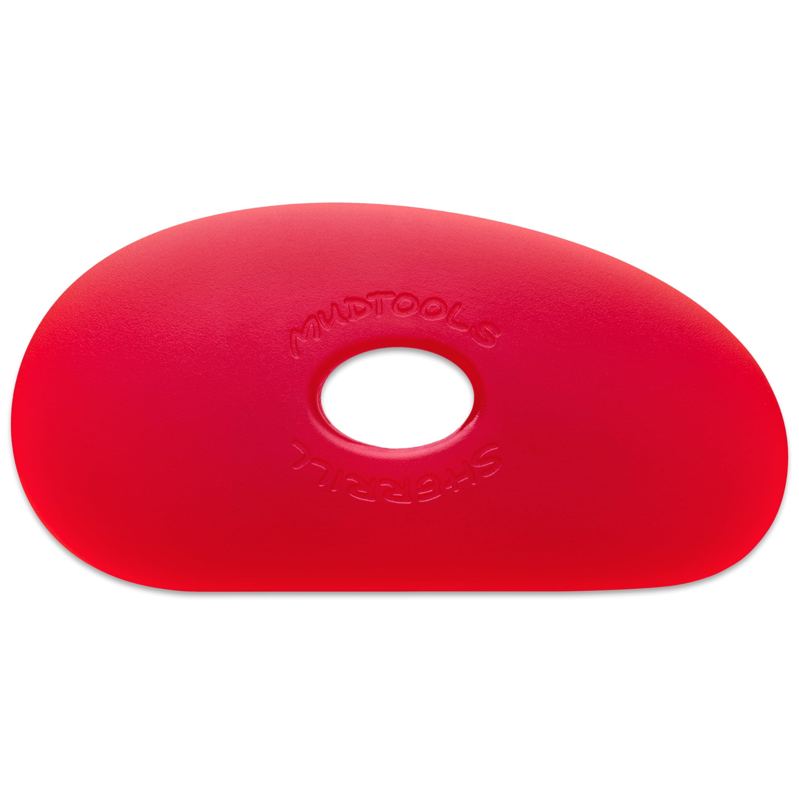 Pottery Ribs – Shape 1 Polymer Rib (Red Very Soft), Kidney-Shaped Clay Shaping Tool (R1)