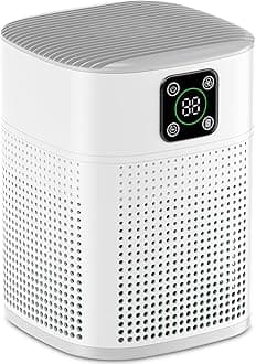Honeyuan Air Purifiers For Bedroom - H13 HEPA Air Purifier for Home Large Room 322 sqft, Air purifiers with 360°Air Intake, 3 Fan Speeds, 3-Stage Filtration For Pet Dander Dust Pollen Smoke