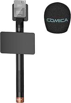 HR-WM Interview Handheld Adapter for Rode Wireless GO/BoomX-D/D Pro/BoomX-U Wireless Lavalier Microphone, Mic Handle for News Report, TV Interview and Video Shooting, etc.(with Windscreen)