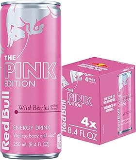 Wild Berries, Pink Edition, with 80mg Caffeine plus Taurine & B Vitamins, 8.4 Fl Oz, Pack of 4 Cans