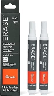 Sunbrella Erase Stain & Spot Remover Pen | Quick Stain Cleaner for Upholstery, Cushions & More | Bleach-Powered Formula | Non-PFAS | 2 Stain Pens – 0.3 fl oz Each